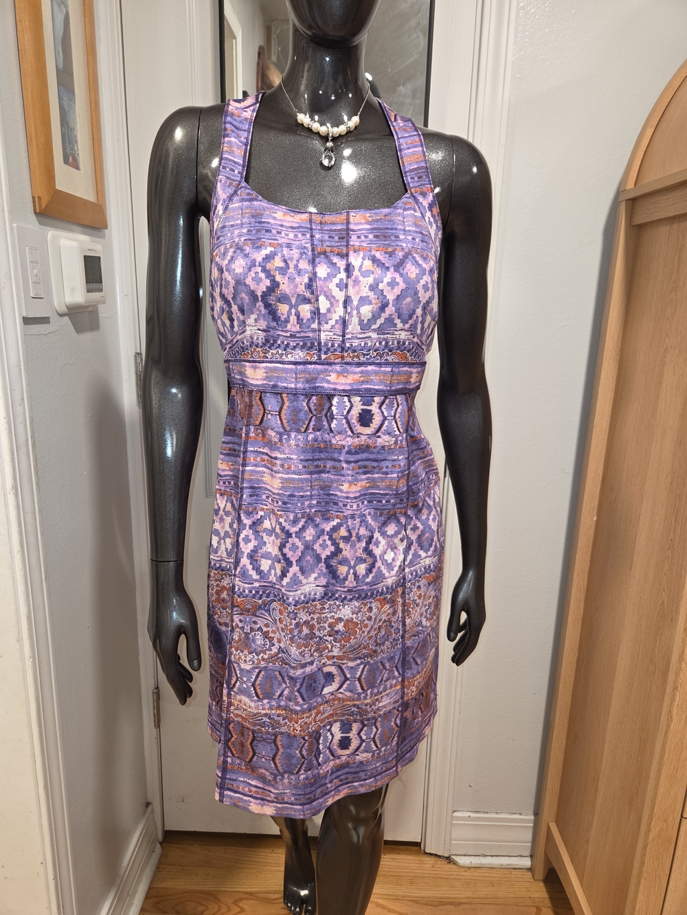 Title Nine Gorgeous Purple Patterned Sleeveless Shift Dress Sz 12